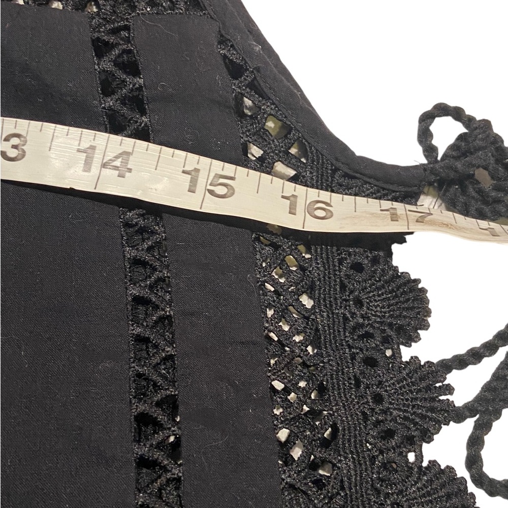 Free People Black Lace Trim Women's Tank Halter Cover Up S - Picture 7 of 10
